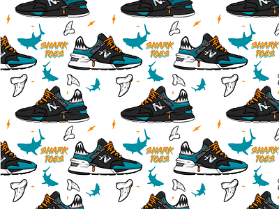 New Balance Shark Toes great white illustration new balance puma shark shark tooth shoes sneakers toes tooth