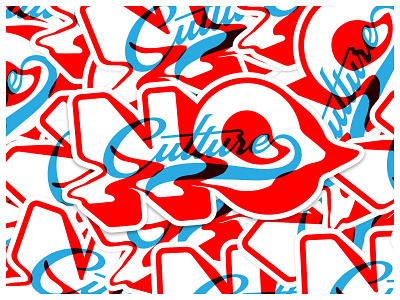 No Culture Sticker illustration script sticker typography