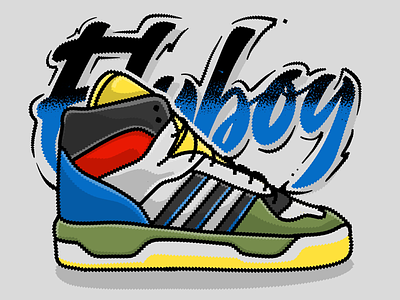 Hebru Brantley x adidas adidas art basel bit collab flyboy hebru brantley illustration pixel procreate shoe