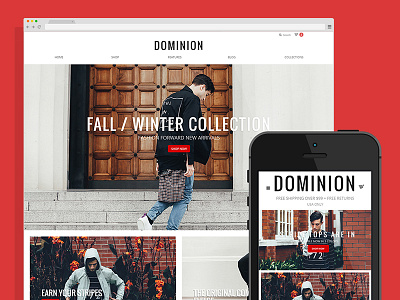 Dominion eCommerce Theme big cartel ecommerce fashion shopify web design