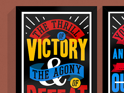 Thrill of Victory illustration poster text typography