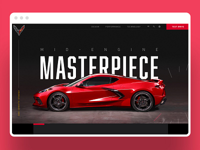 2020 Corvette Web Design automotive bold cars corvette red typography ui web design