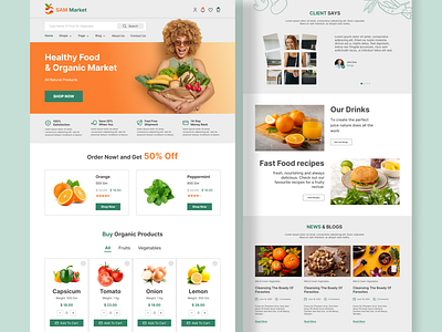 Organic Market design figma food fruit organic ui ux vegetable web design website