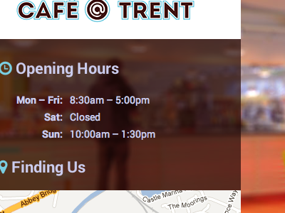 Cafe Trent Website cafe font awesome roboto website