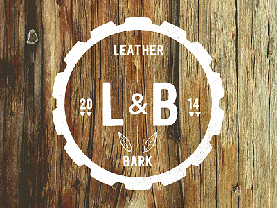 Leather & Bark badge crest logo rustic type vintage wood