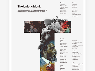 Thelonious Monk — Black History Month Tribute Poster art clean design graphic design poster typography