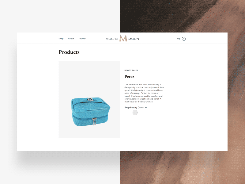 Mocha Moon Product Page Animation animation clean minimal typography ui web design