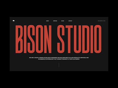 Bison Studio Landing Page aniamtion clean landing page layout minimal motion ui vietnam web design website