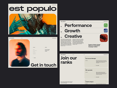 Est Populo Marketing Agency clean editorial grid landing page layout minimal typography vietnam web design website