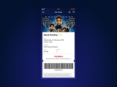 CGV Ticket Screen Redesign app design cgv cinema movie ticket vietnam