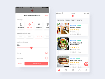 Filter for Food ordering app
