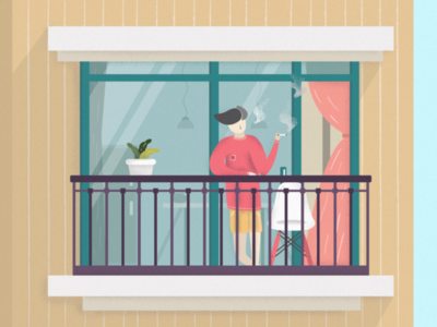 TGIF | Illustration Experiment balcony chill illustration illustrator smoke vietnam