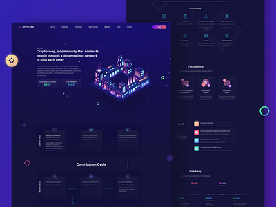 Landing Page for Crypto Swap bitcoin city crypto ethereum gradient homepage illustration landing page vietnam web design