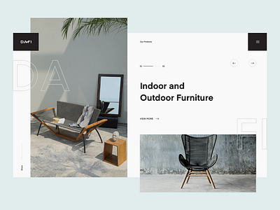 Concept for DAFI Furniture chair concept furniture grid homepage landing page layout minimal minimalism vietnam website