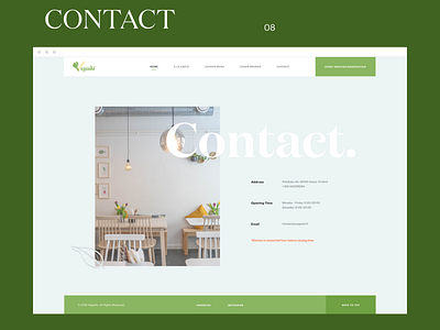 Contact us for Vegoshi clean contac us contact food landing page layout minimal restaurant vegan web design website