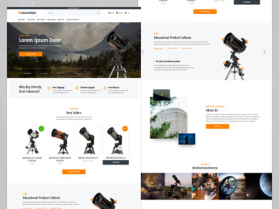 Celestron Home Redesign design ecommerce ecommerce design homepage modern shopify ui ui design ui ux ux ux design web website