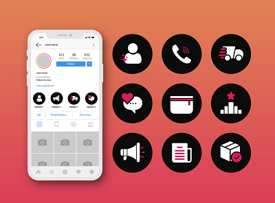 Instagram Highlight Cover advertising beauty brand black and pink branded branded icons branding cover icons for instagram design graphic design icon icon design instagram instagram highlight instagram highlight cover