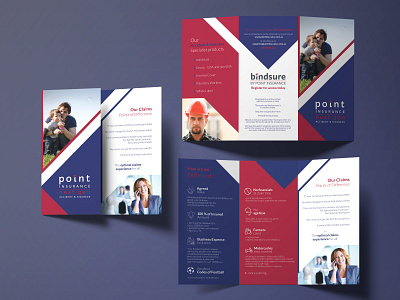 Trifold Brochure Design abstract design advertising banner bold brand guidelines branding brochure business classy corporate flyer graphic design insurance modern pink pink and purple print design purple trendy design trifold