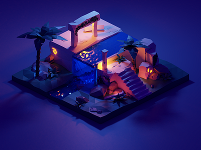 Ancient Runes in 3D 3d blender illustration isometric lowpoly
