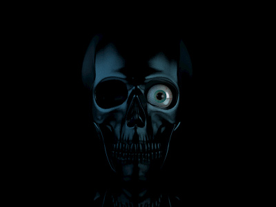 I got my eye on you :| 3d black c4d cgi eyeball skull