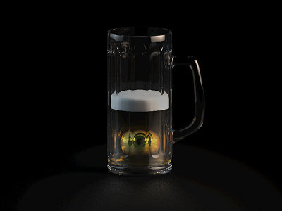 ITS FRIDAY GET FUCKED beer c4d cgi eyeball glass render