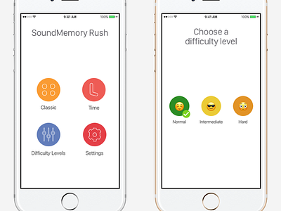 Home & Difficulty Level Screen app boardgame game ios iphone new smr soundmemoryrush ui ux