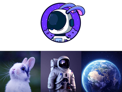 Logo Space Rabbit animal branding character drawing graphic design icon illustration logo rabbit space vector
