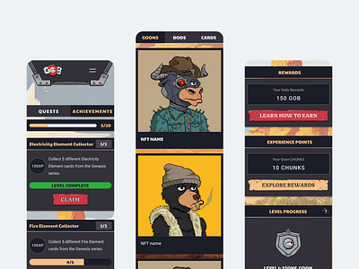 Goons of Balatroon (blockchain-based trading card game) blockchain design game nft ui ux web design