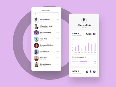 Student Assessment app graphic design ui ux