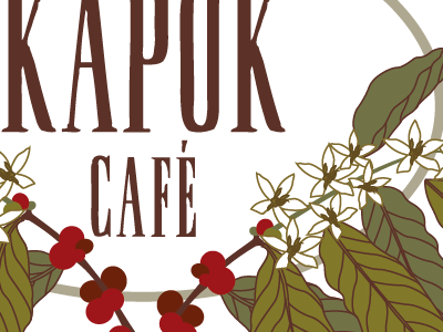 Kapok Cafe idenity logo