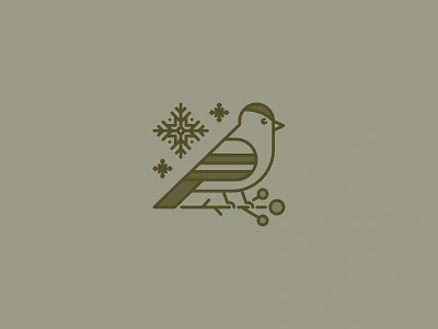 Winter Birds • 3 / 3 • American Goldfinch badge bird finch goldfinch illustration linework monoline vector