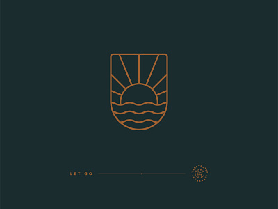 DAILY REMINDER • 12 • LET GO badge illustration illustrator linework minimal monoline sun vector waves