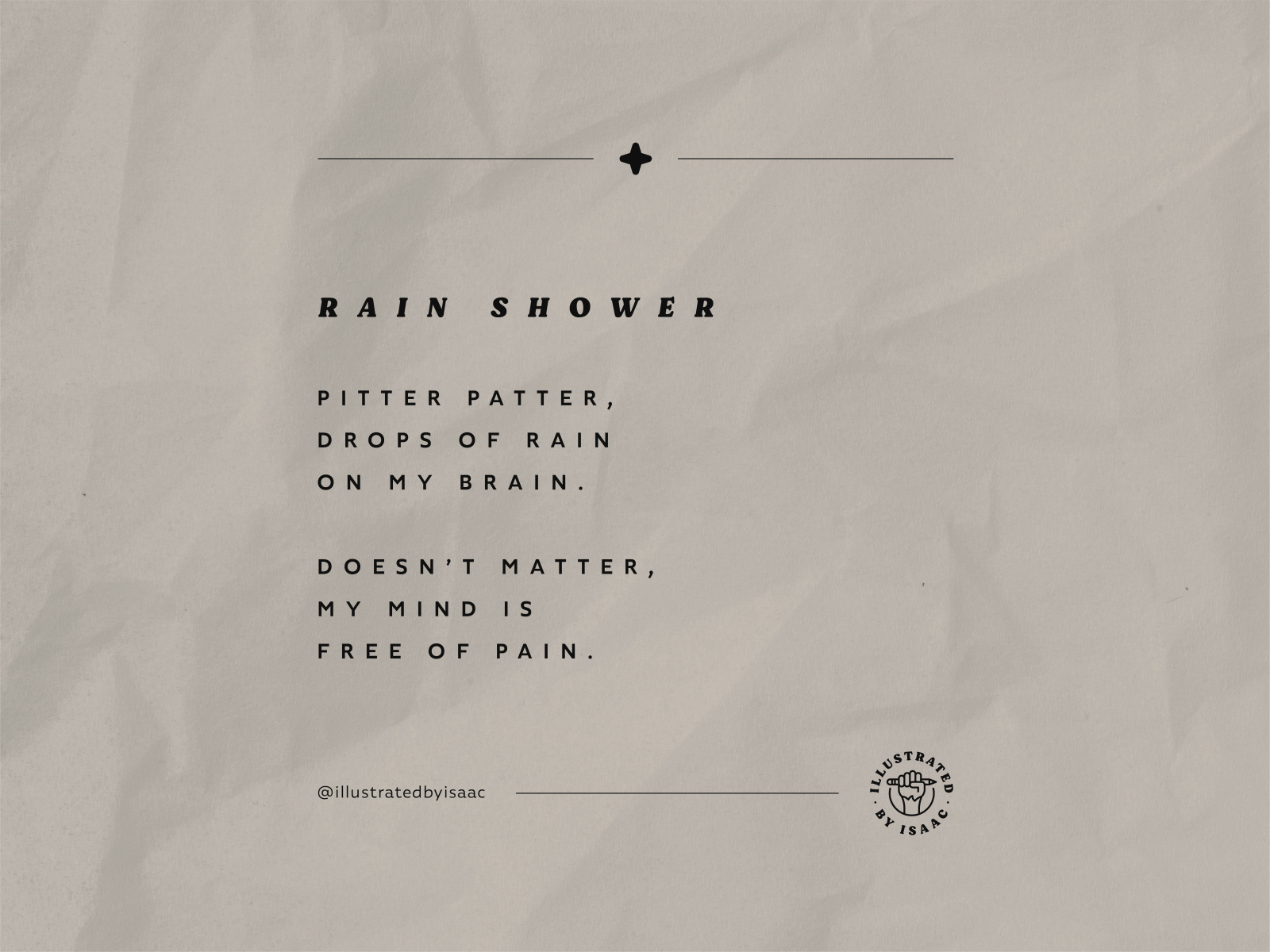 Rain Shower • Poem by Isaac Hanson on Dribbble