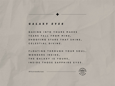 Galaxy Eyes • Poem design layout minimal poem poetry