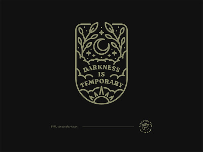 Darkness is Temporary badge design illustration illustrator linework minimal monoline vector