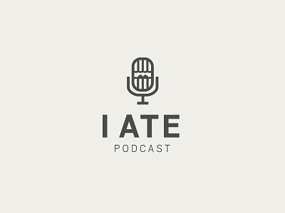 I Ate Podcast Logo ate branding icon illustration logo microphone minimal podcast radio simple