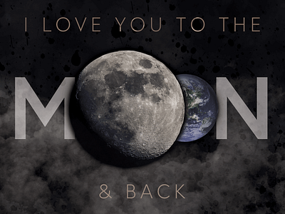Valentinesdaycard card art earth i love you moon space valentines day