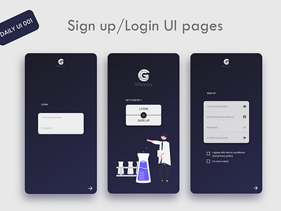 Login / Sign up app pages