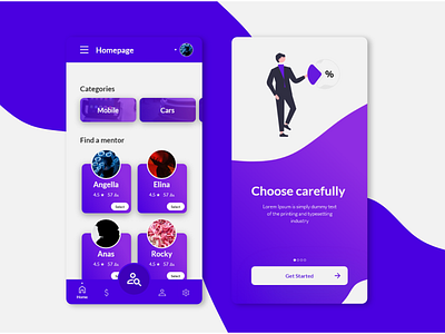 UI design for menter Choosing app,