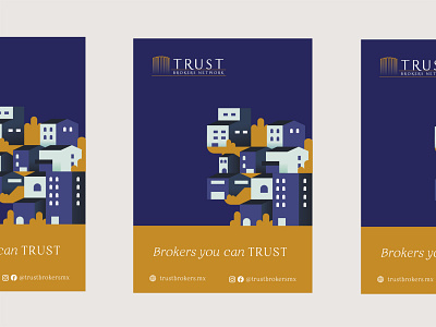 Trust Brokers Branding Flyer Design blue brand design branding branding studio design design studio flyer flyer design graphic design hopley hopley creative studio hopley studio illustration neutral poster poster design print print design real estate