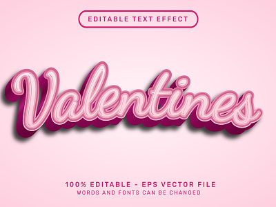 valentines 3d text effect and editable text effect