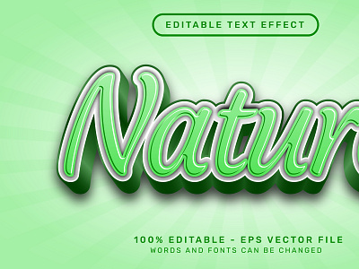 nature 3d text effect and editable text effect 3d graphic design text effect