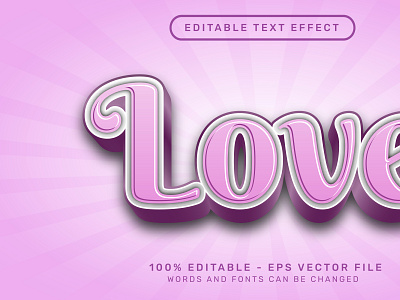 love 3d text effect and editable text effect
