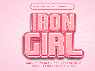 Iron girl 3d text effect and editable text effect 3d graphic design text effect