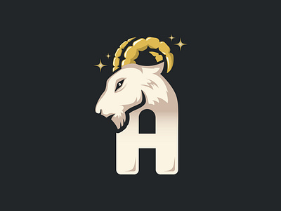 Ram + Letter A Logo