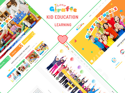 Giraffe - Kid Education Learning PSD Template child care center kid education kids learning center psd template web design
