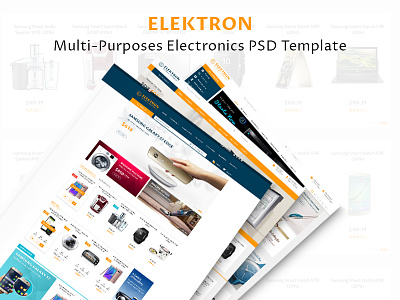 Elektron - Multi-Purposes Electronics PSD Template electronics template media center psd template web design