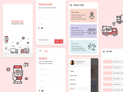 Vehicle Management System art illustration illustration art mobile design ui uiux user experience userinterface visual design