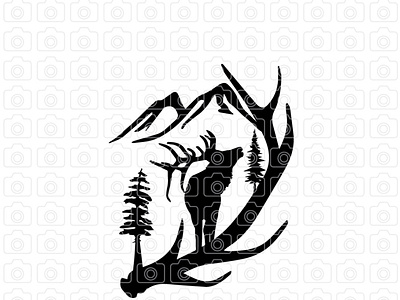 Elk Antler Scene Svg Elk Antler Svg Hunting Svg Png Dxf Eps file