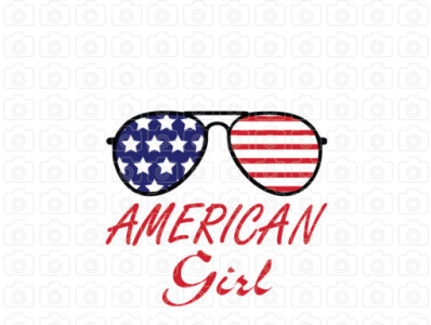 American Girl Svg Merica Girl Flag Sunglasses America July 4th cameo cricut decal design dxf graphic design heat transfer illustration png printable silhouette svg vinyl